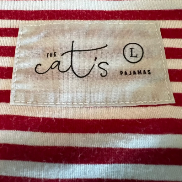 The Cat’s Pajamas Classic Red and White Striped Women's Pajama Set Size Large - Picture 12 of 12